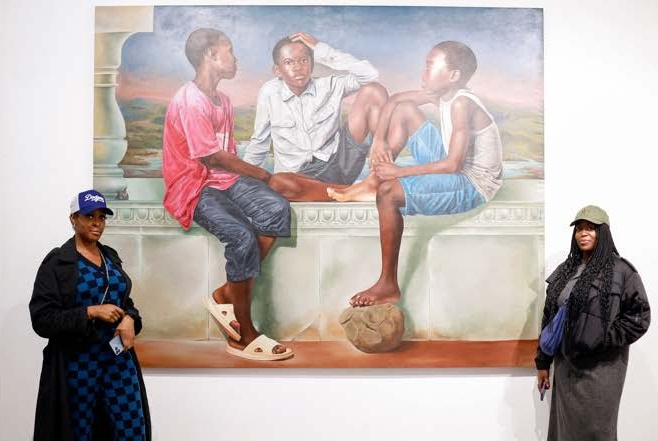 Visitors with To Dream is to Hope at Copeland Gallery